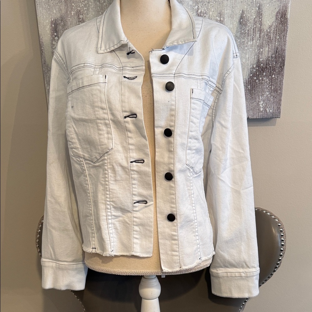 Nic + Zoe Women's White Denim Jacket